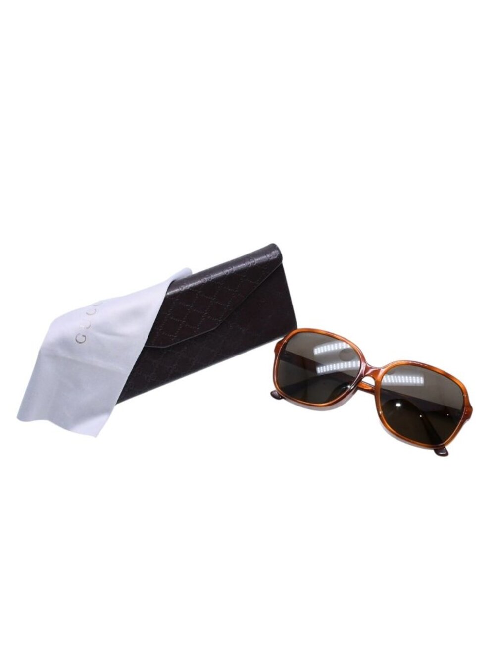 Gucci Sunglasses Brown Black Lens S 58 16 Gold Eyewear